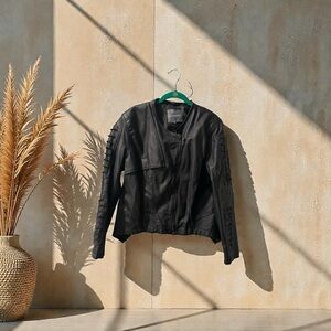 Kate & Mallory Black Faux Leather Moto Jacket